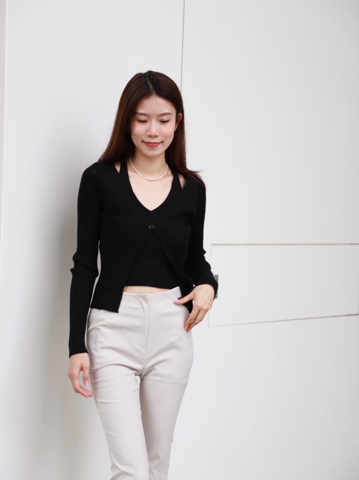 Cross Neck Attachable Cardigan