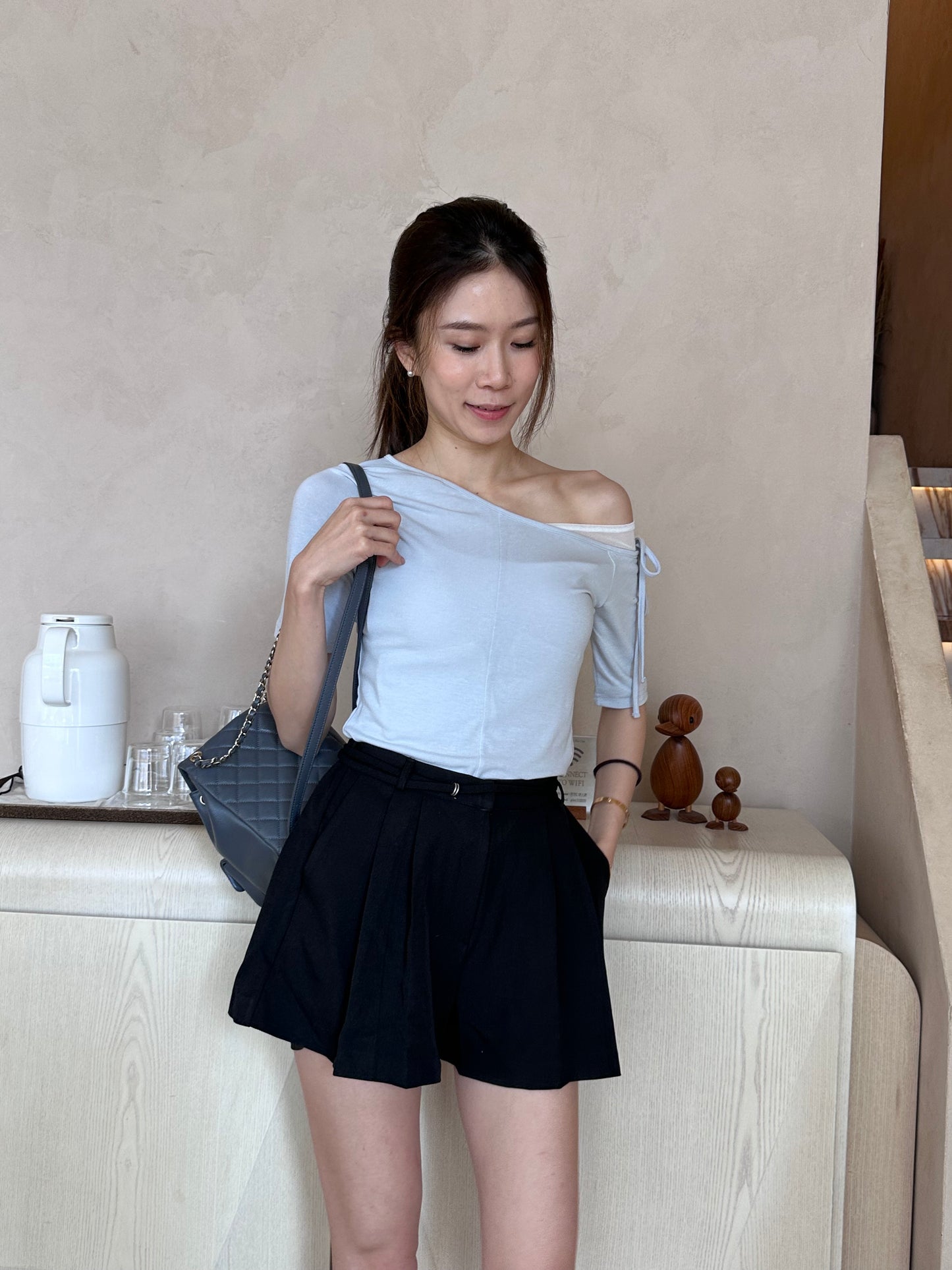 Pleated With Belt Shorts