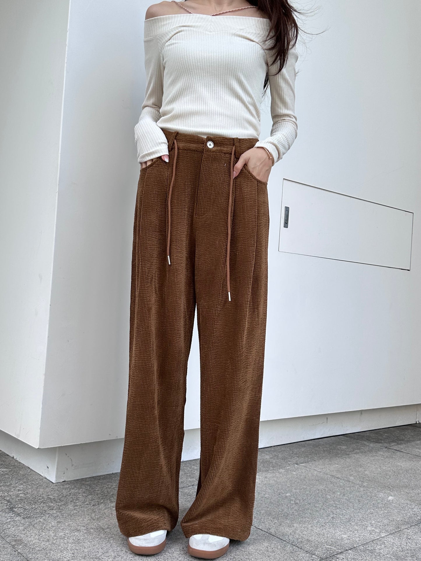 Velvet Wide Leg Pants