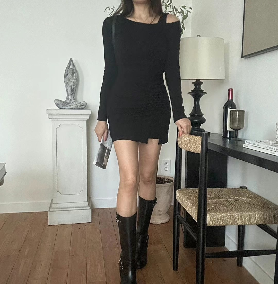 Tied Up with Slit Top & Mini Dress Set