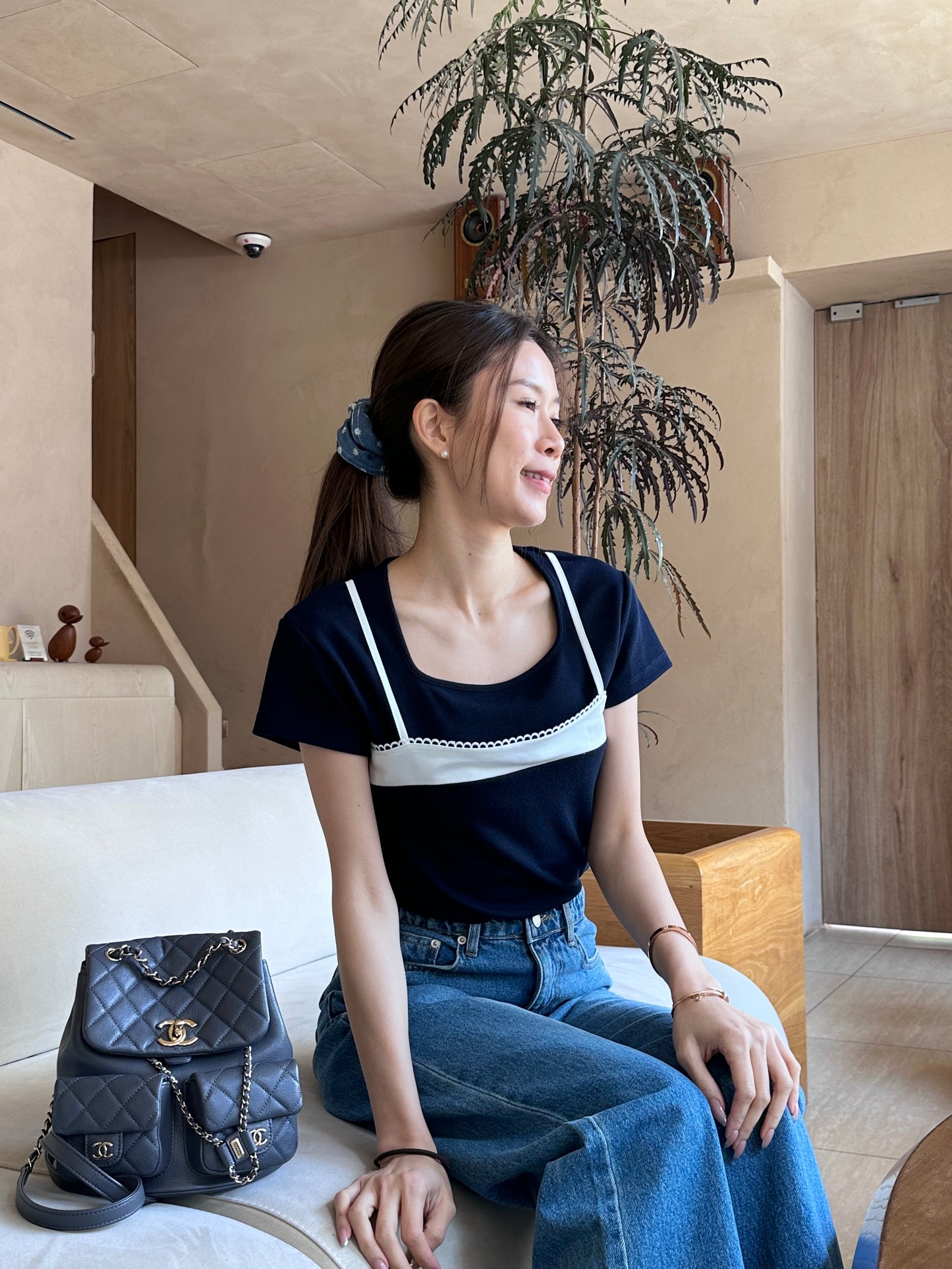 Denim Flower Hair Band