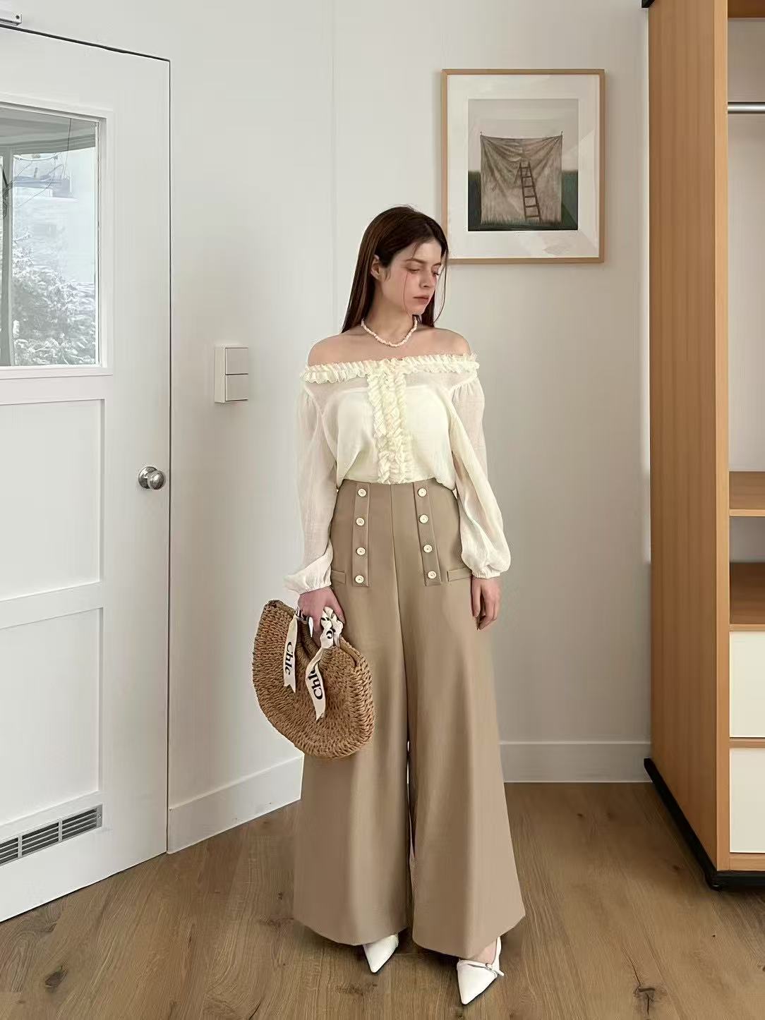 See through ruffles shirt