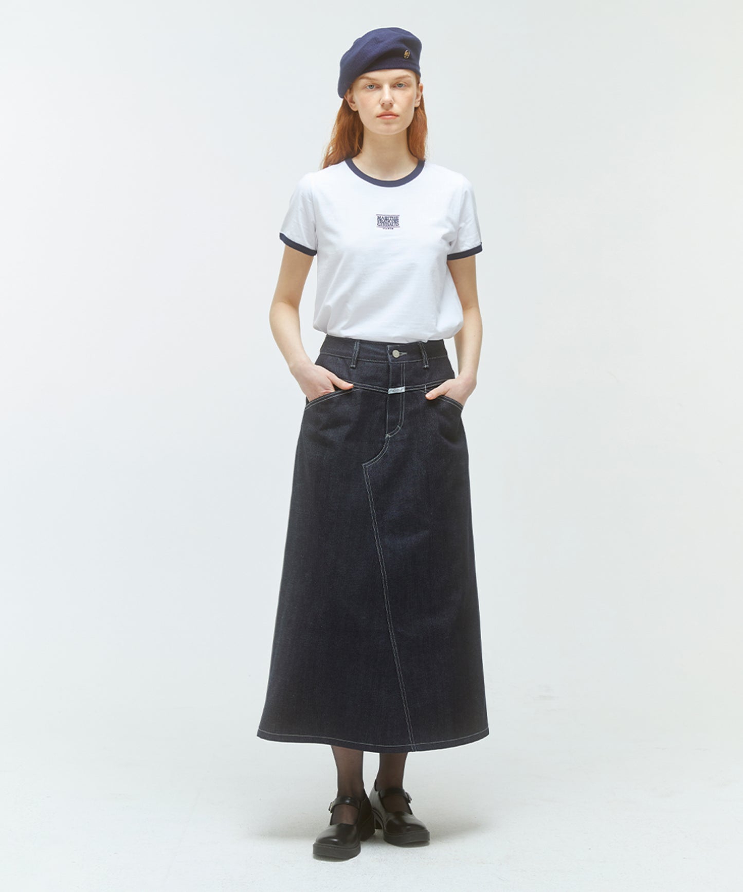 W CLASSIC LOGO RINGER TEE