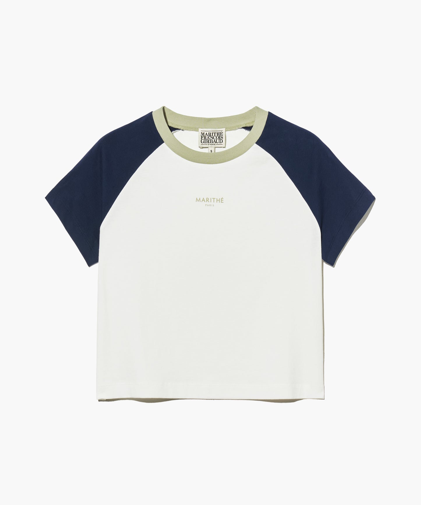 W 2-TONE RAGLAN CROP TEE