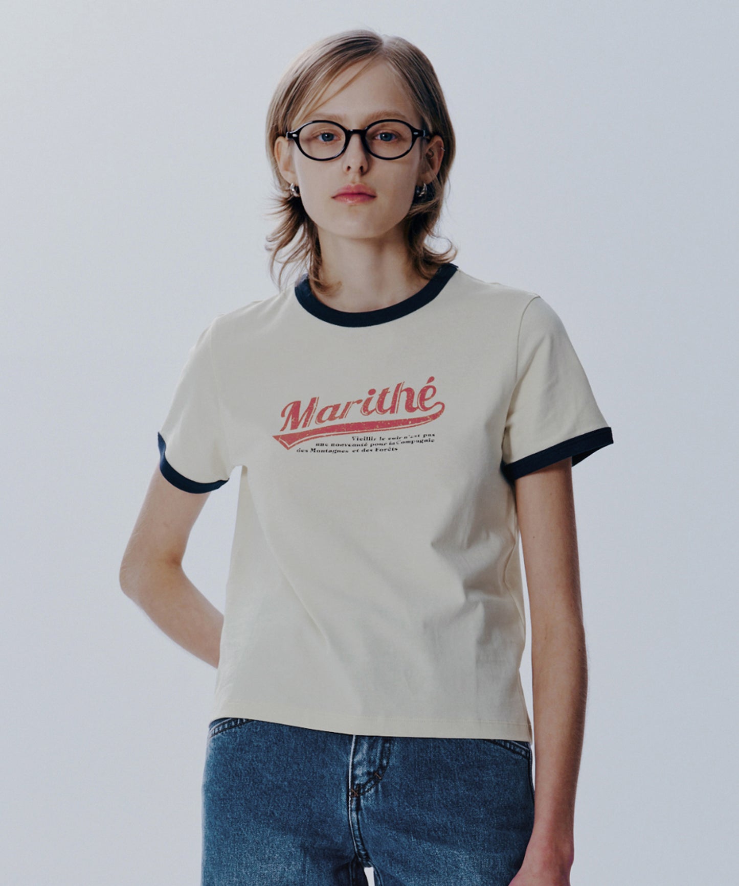 W VINTAGE BASEBALL RINGER TEE