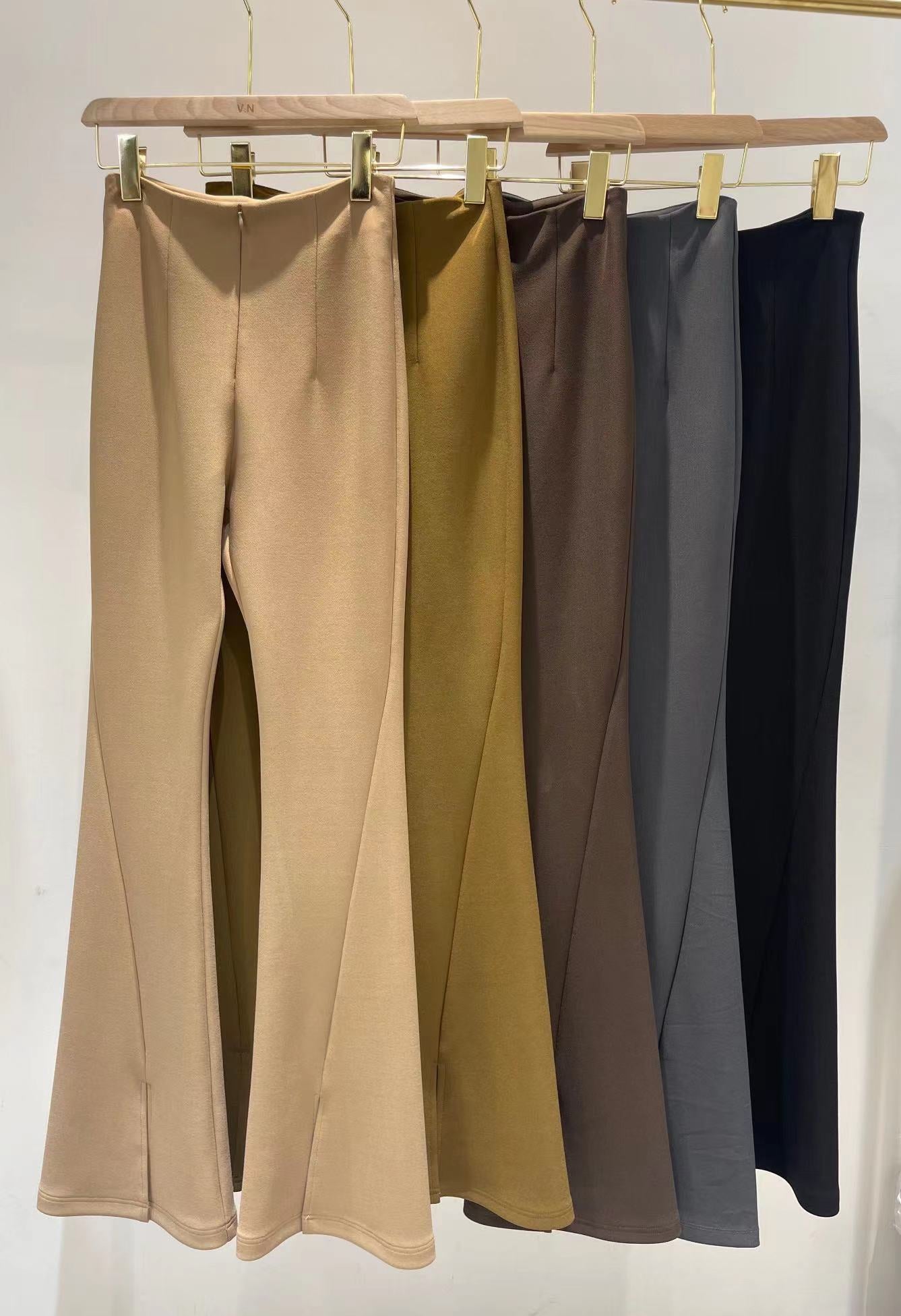 Chiffon Slit Flare Pants