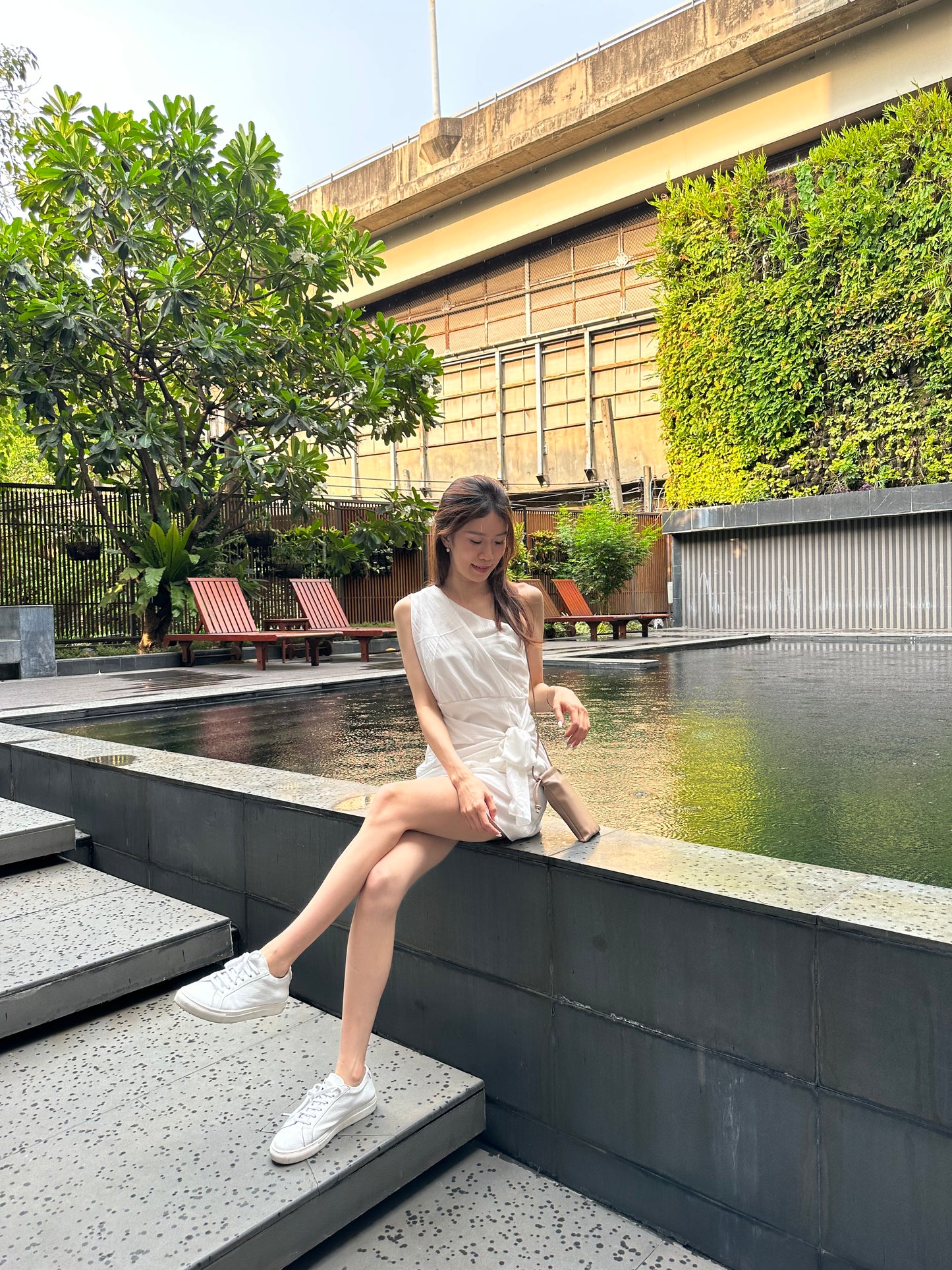 THAI Cross Shoulder Wrap Mini Dress
