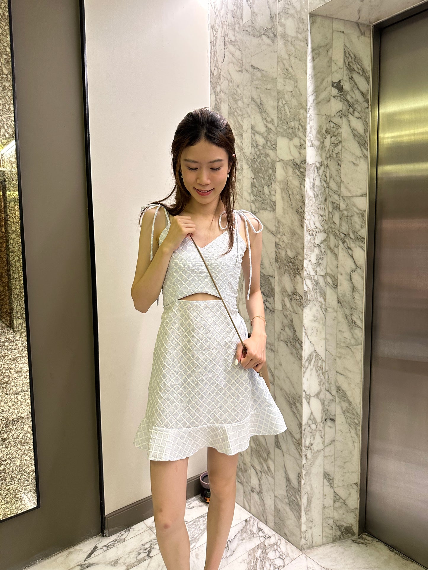 THAI Tied Shoulder Mini Dress