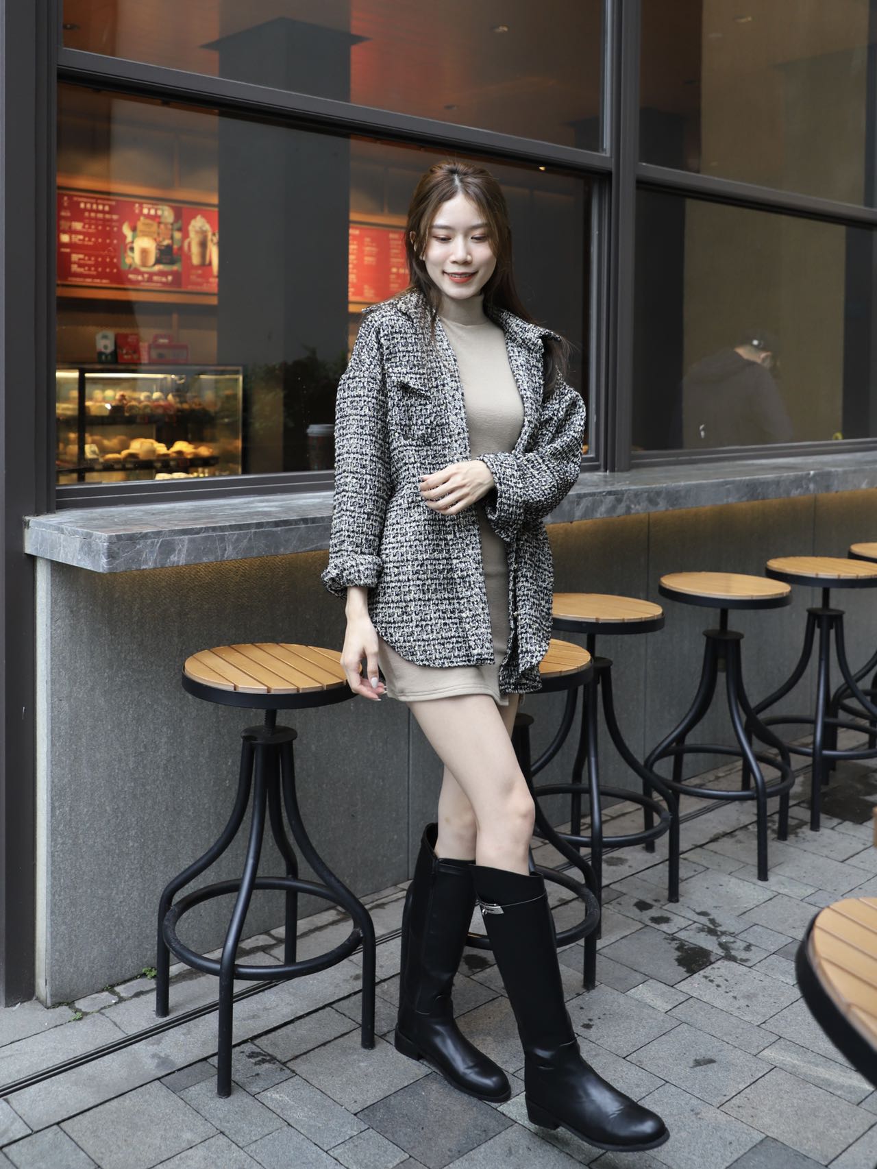 Tweed Long Sleeves Shirt Jacket