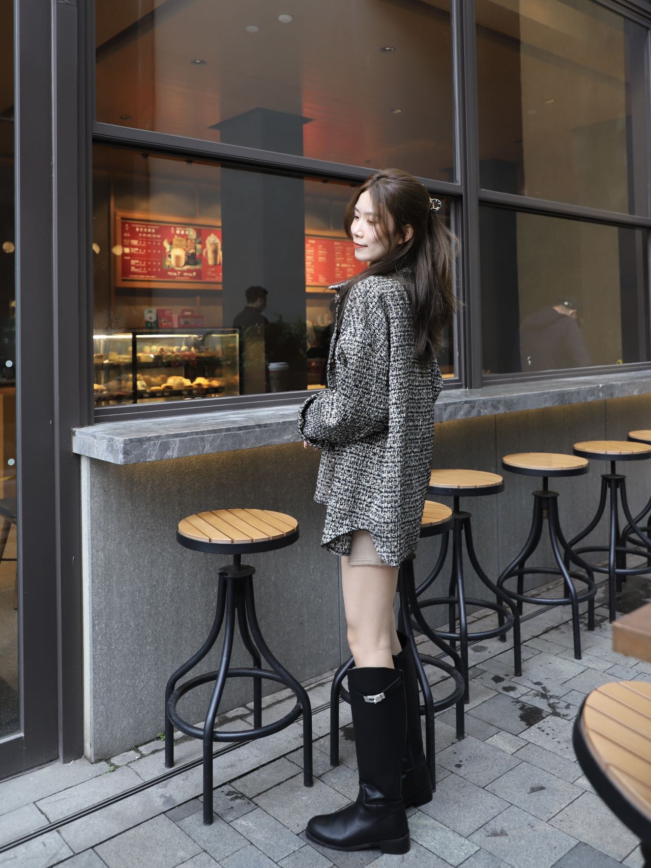 Tweed Long Sleeves Shirt Jacket