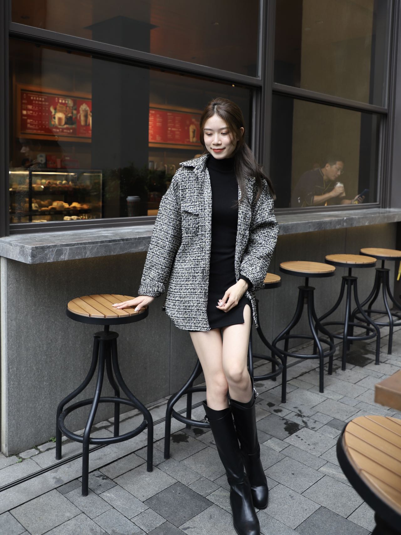 Tweed Long Sleeves Shirt Jacket