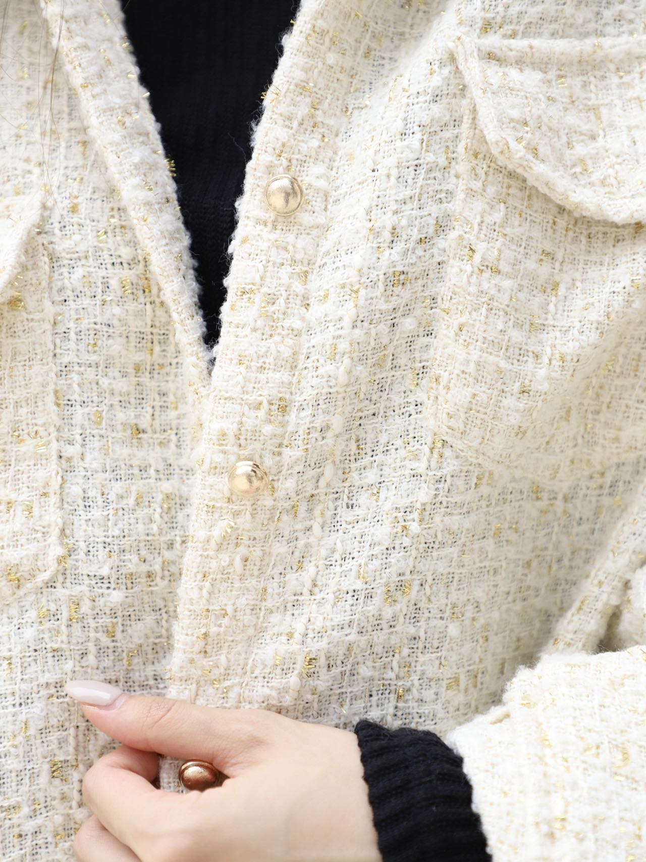 Tweed Long Sleeves Shirt Jacket