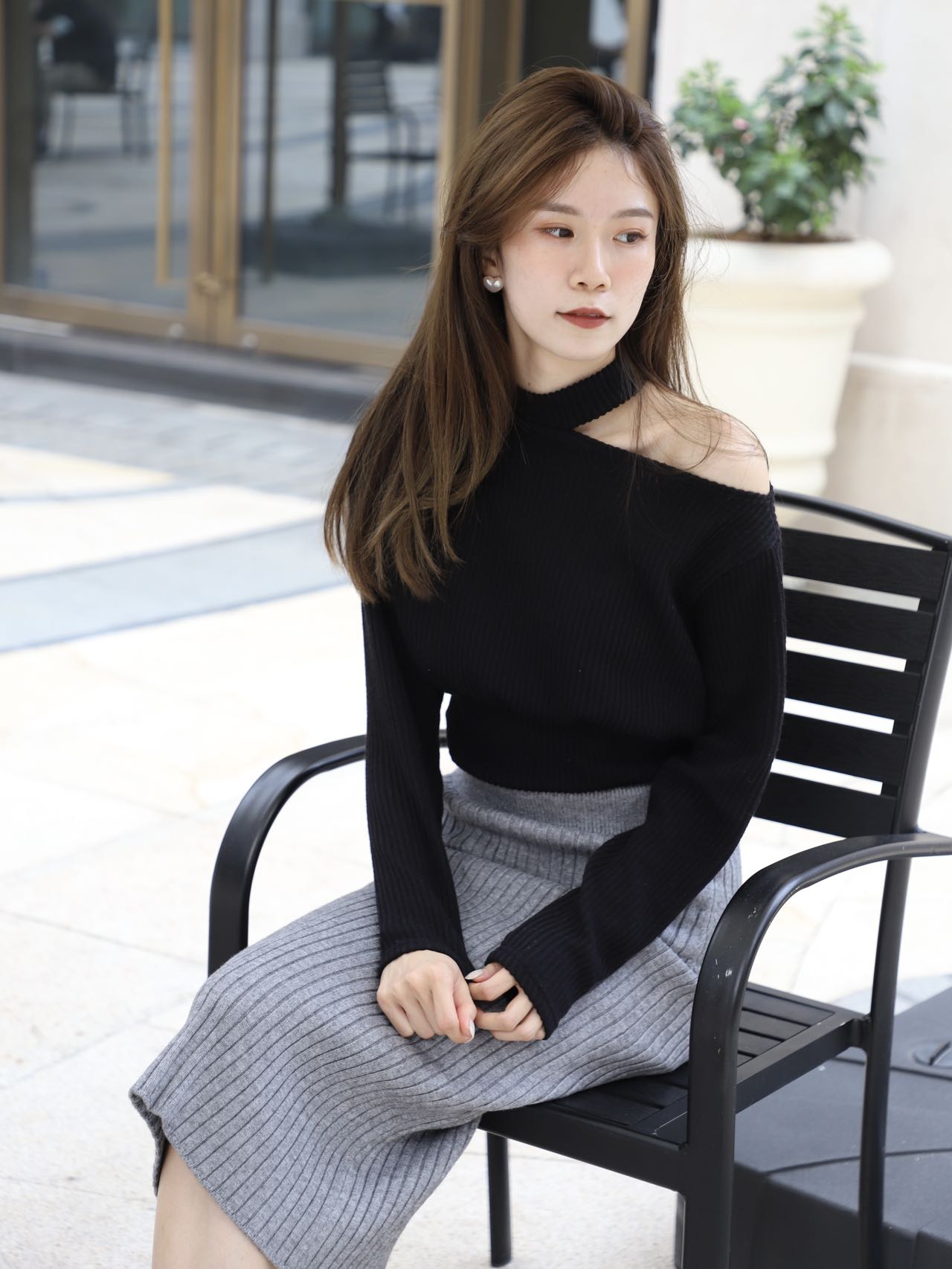 Knitted Tight Pencil Maxi Skirt