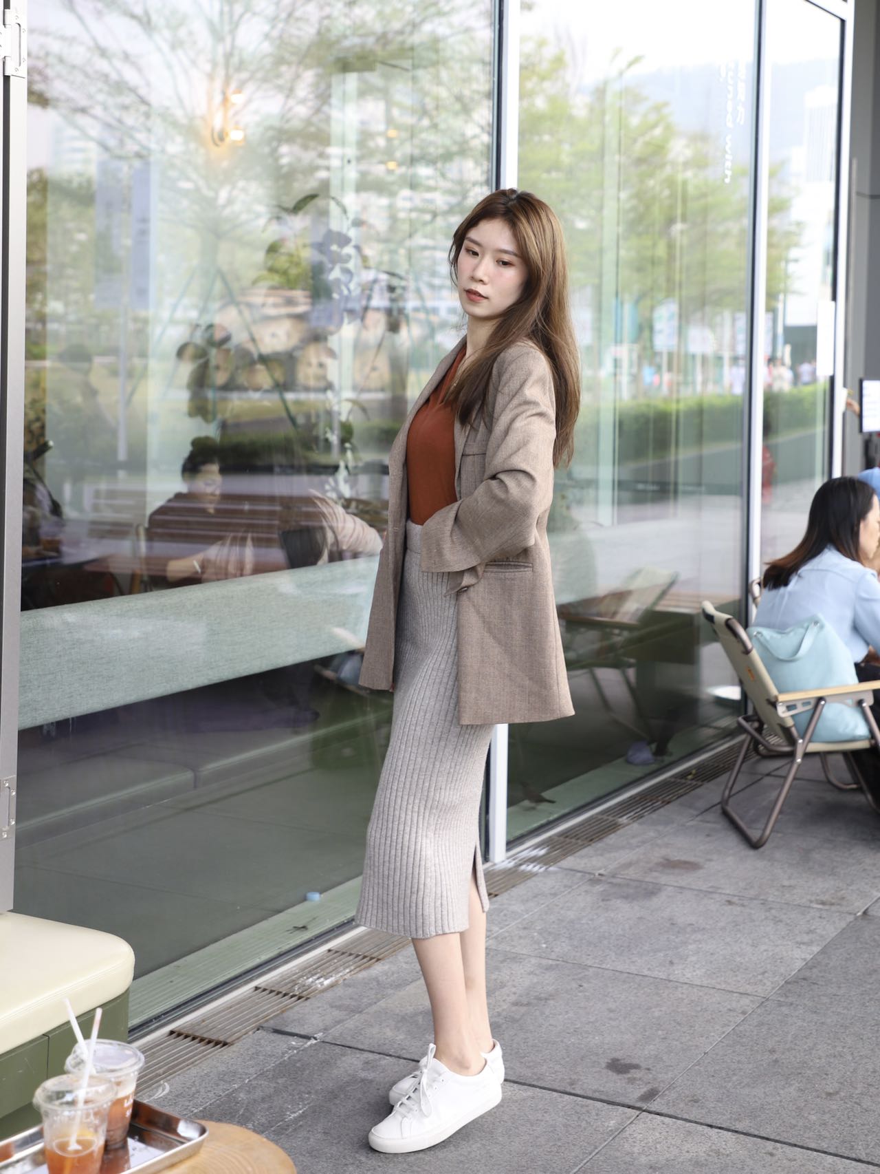 Knitted Tight Pencil Maxi Skirt