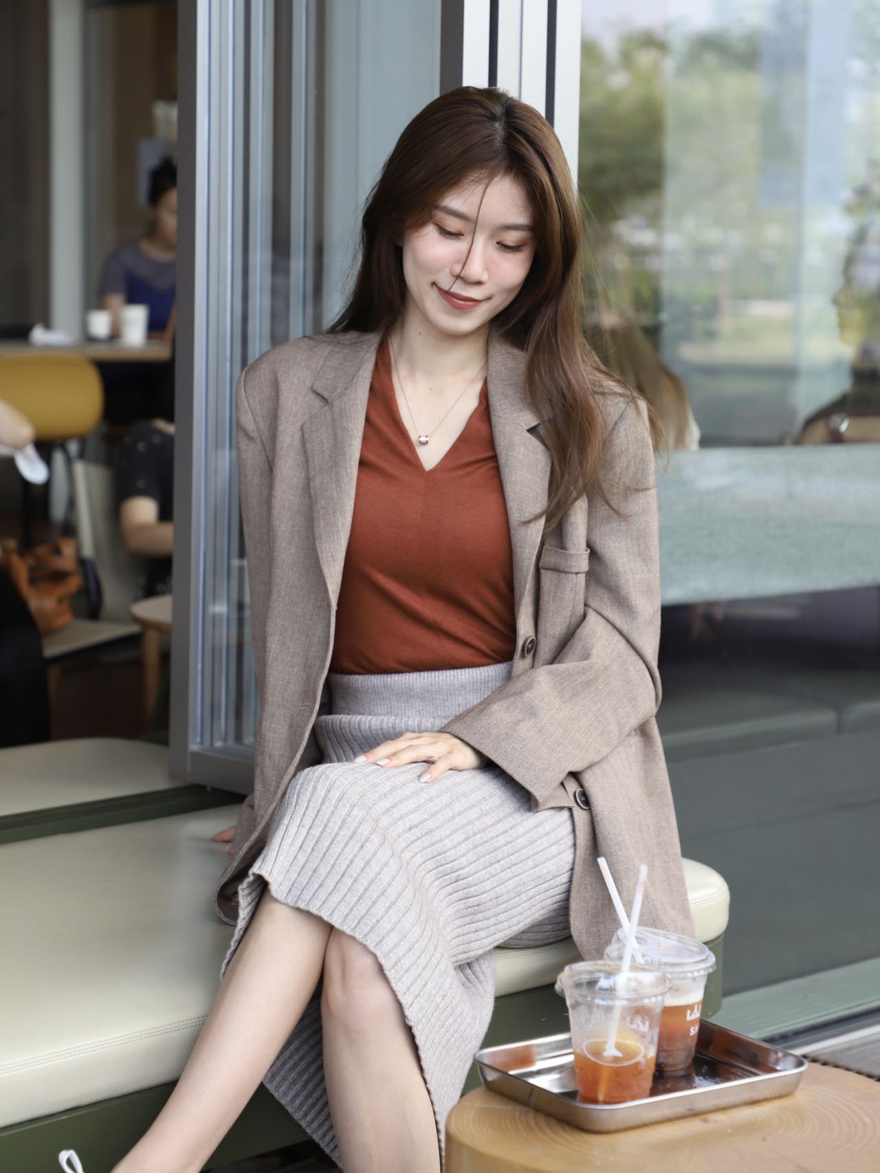 Knitted Tight Pencil Maxi Skirt