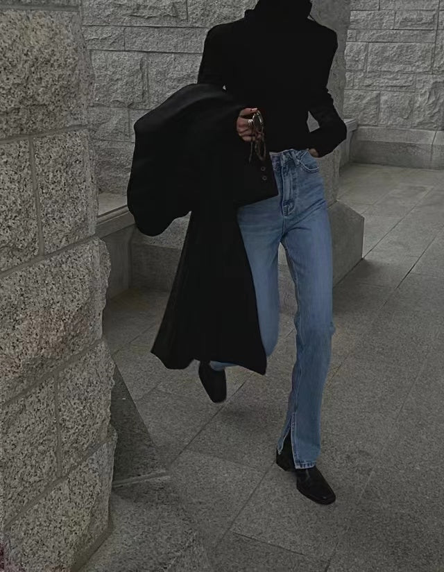 High-rise Straight Denim Jeans