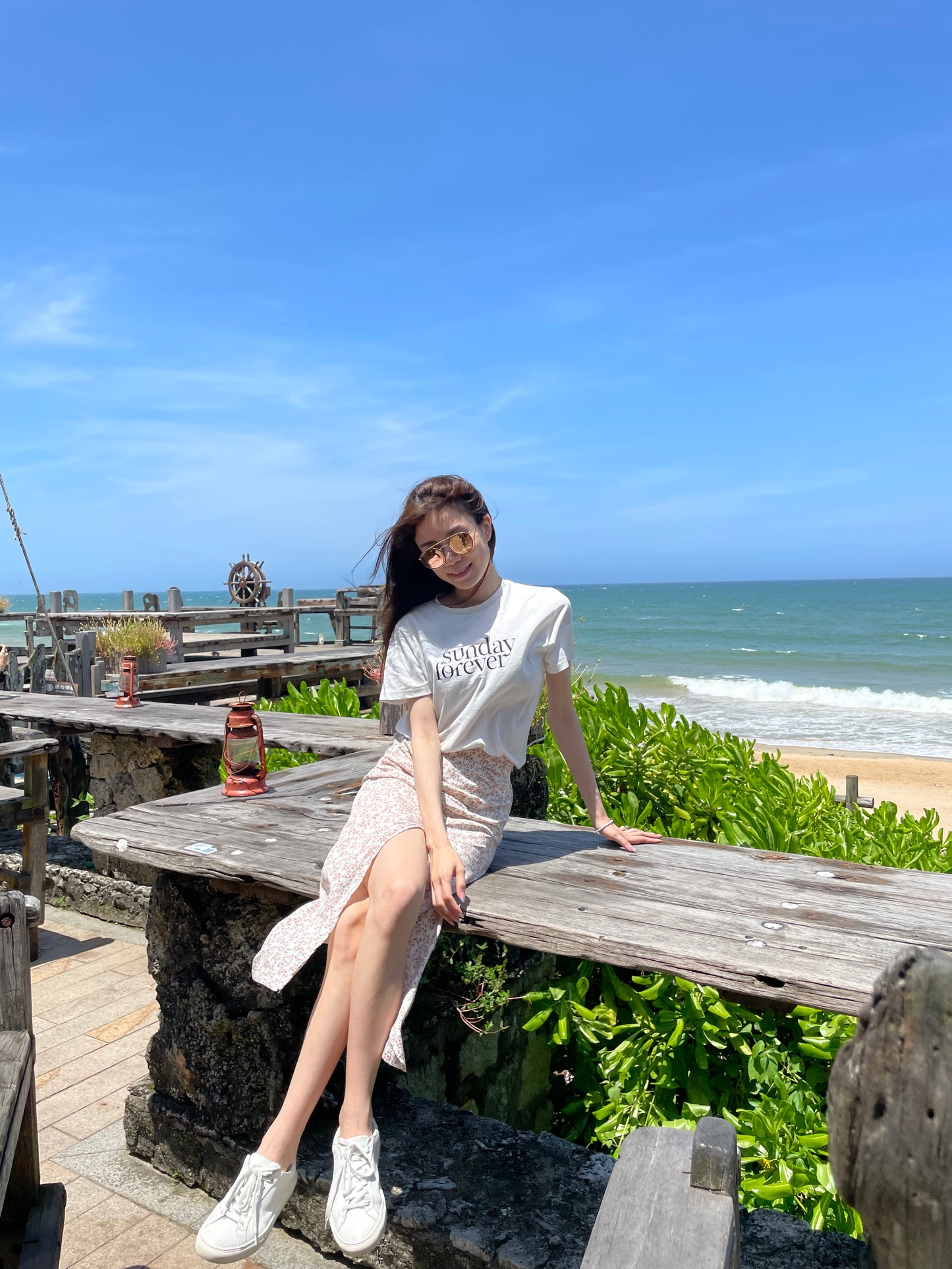 Floral Midi Slit Skirt