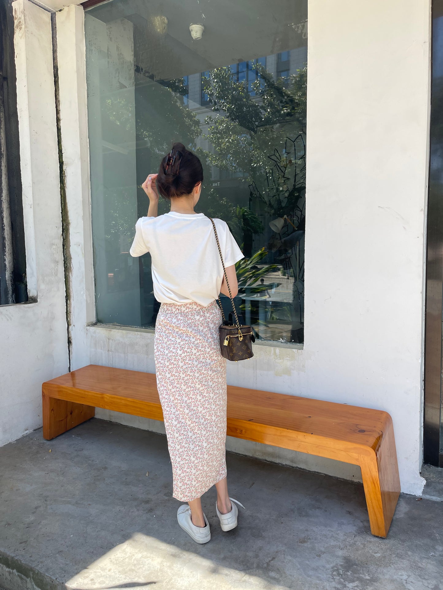 Floral Midi Slit Skirt