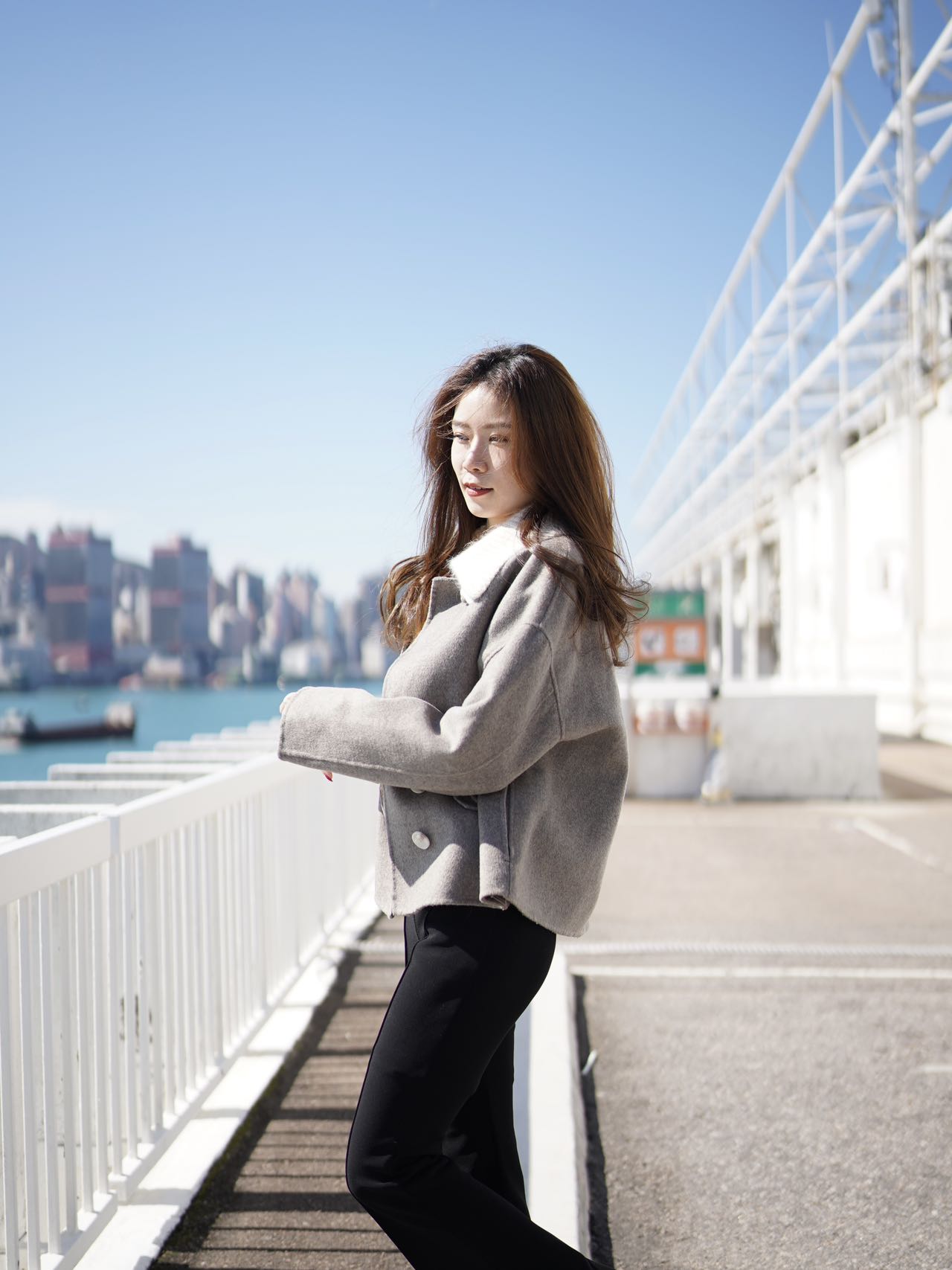 Collar Neck Designed Wool Jacket