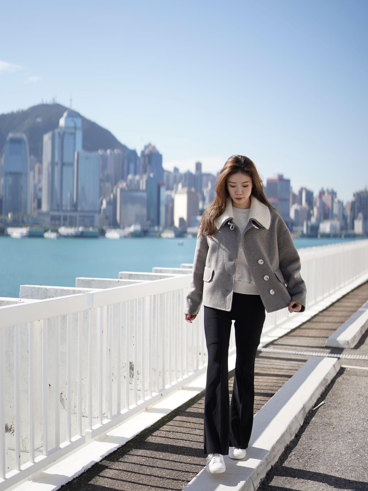 Collar Neck Designed Wool Jacket
