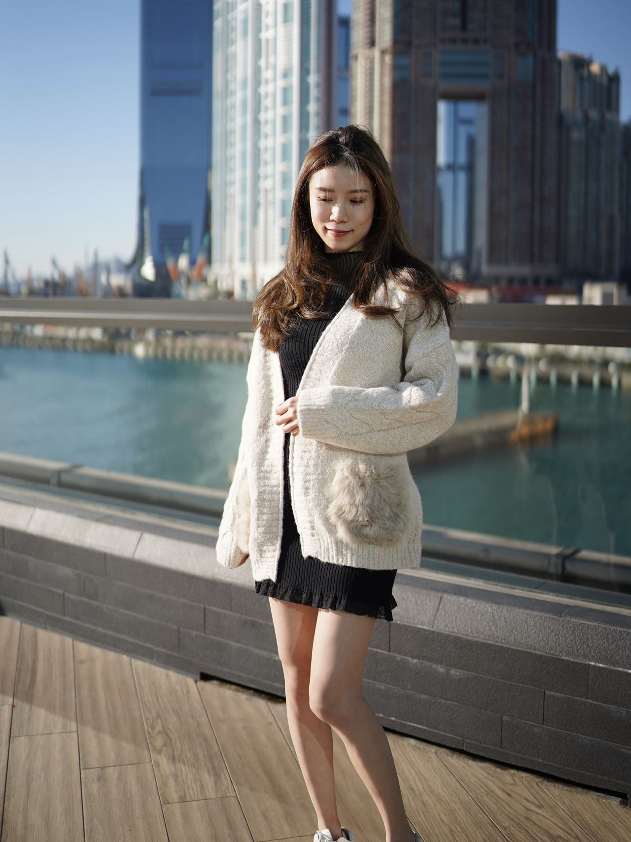 Real Rabbit Fur Cardigan with Belt