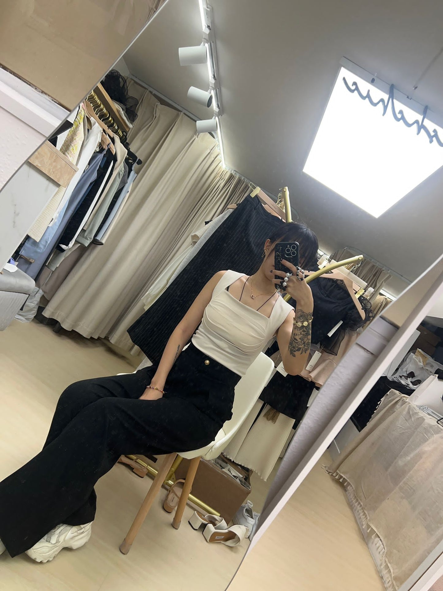 Square Neck Tank Top with pads