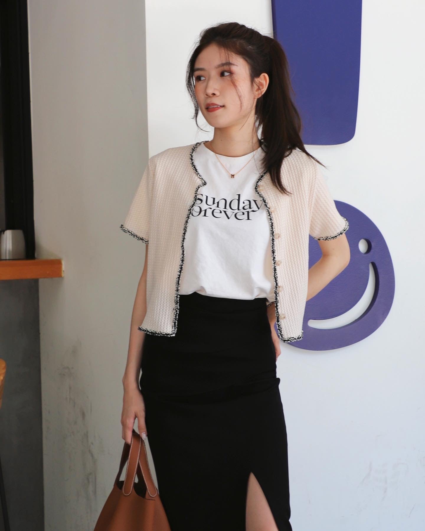 Tweed With Outline Cardigan