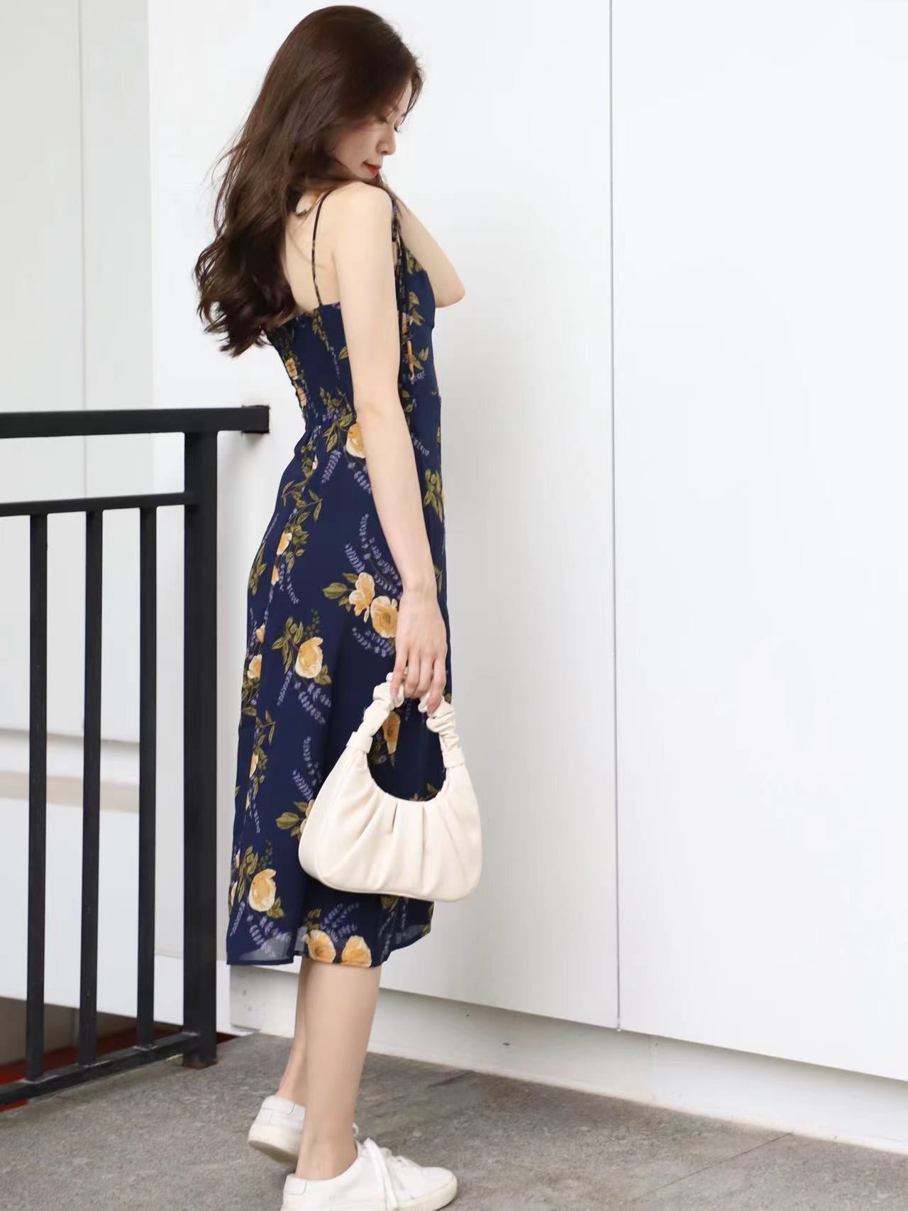 Orange Marmalade Tie Shoulder Midi Dress