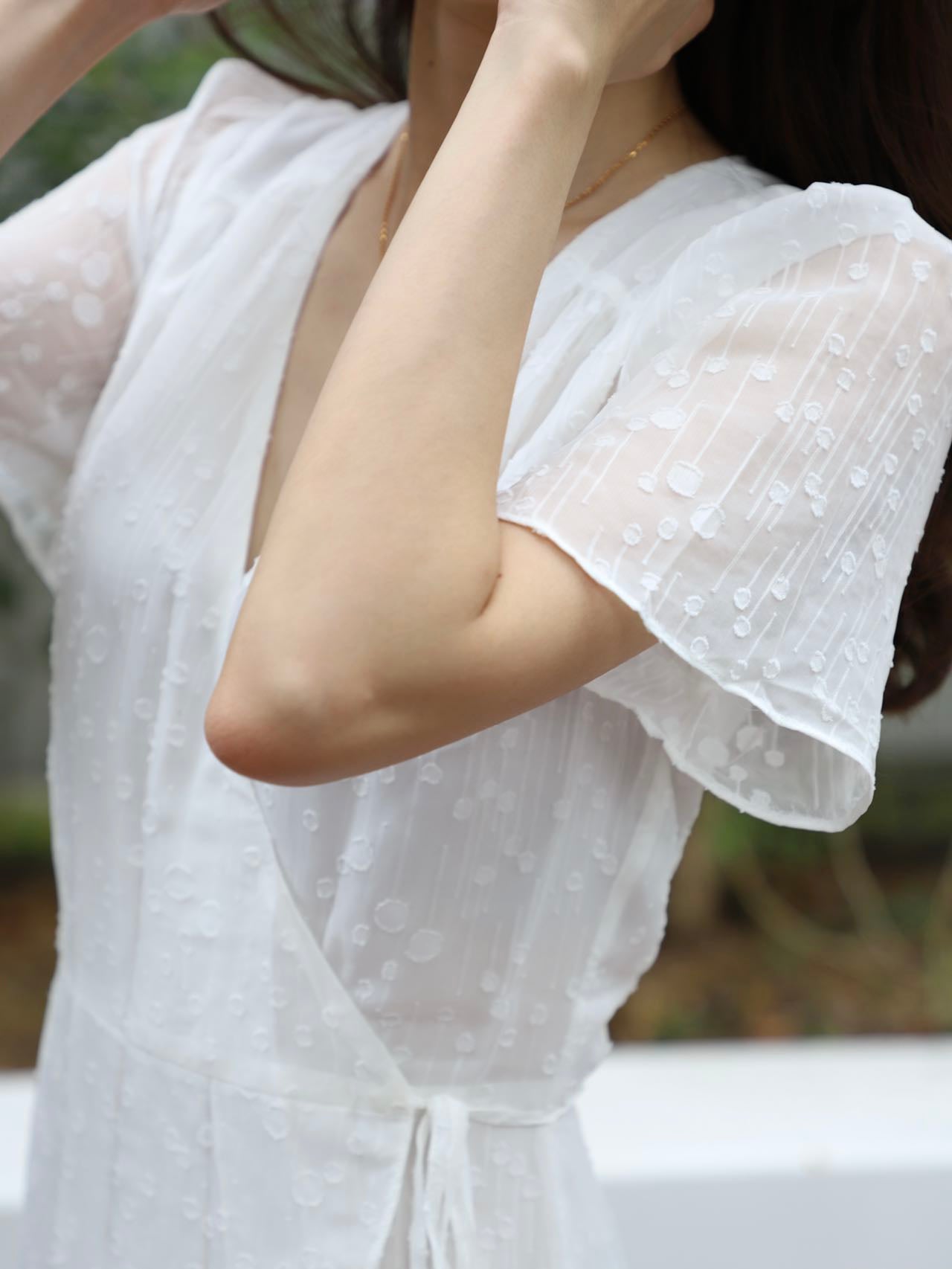 V neck Wrap Maxi Dress