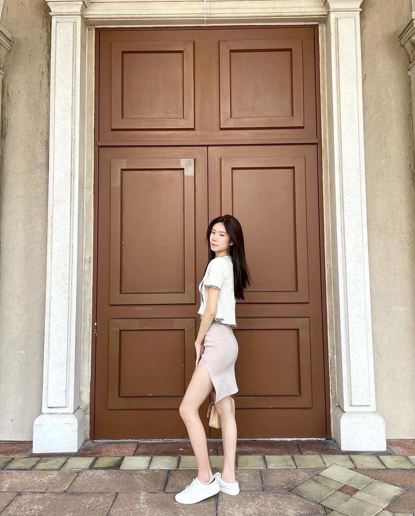 Knit Slit Office Skirt
