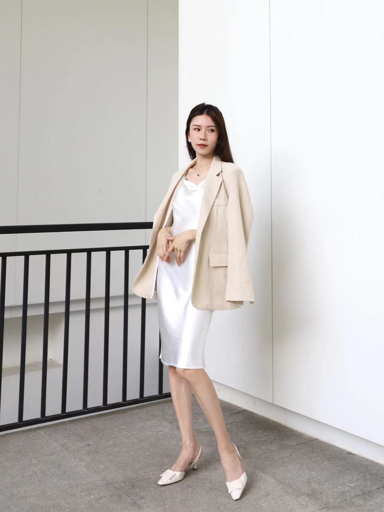 Silk Slit Midi Dress
