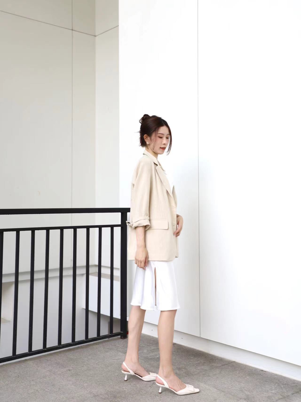Silk Slit Midi Dress