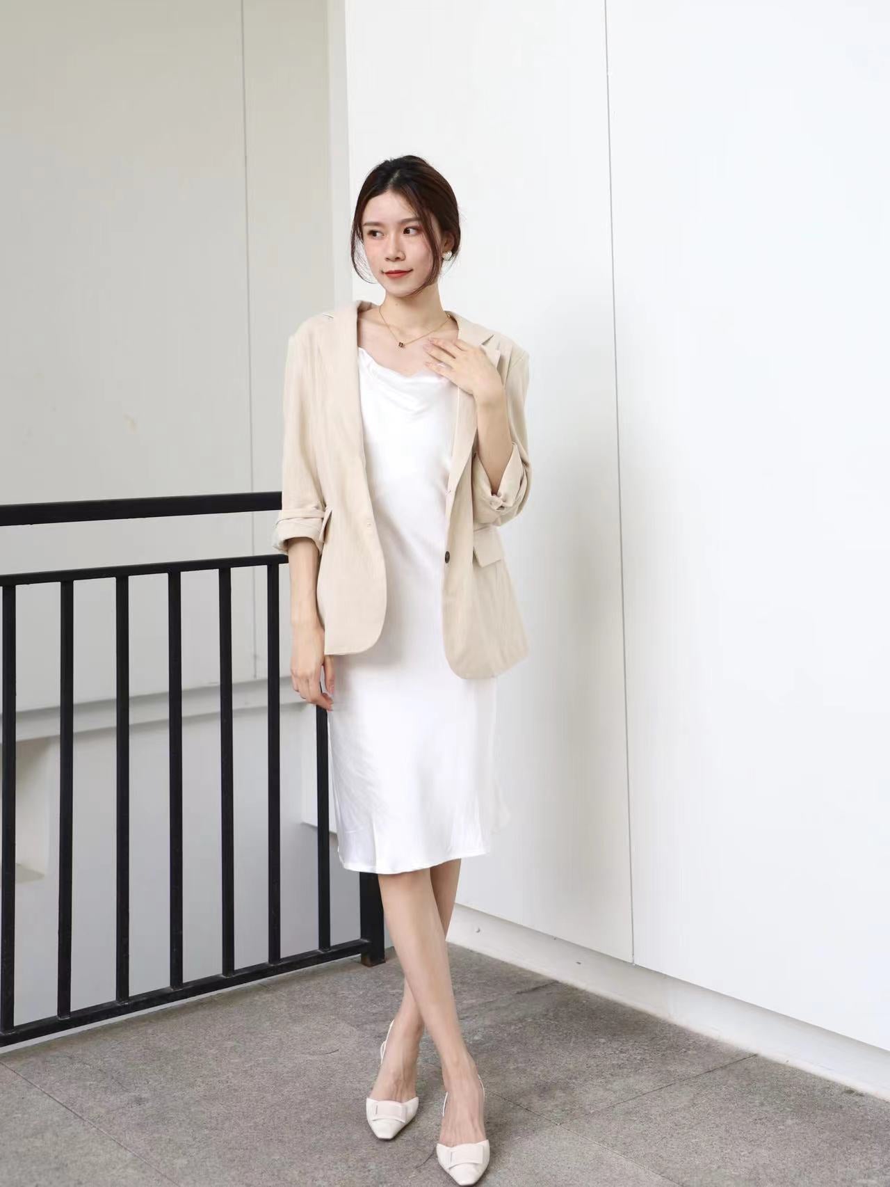 Silk Slit Midi Dress