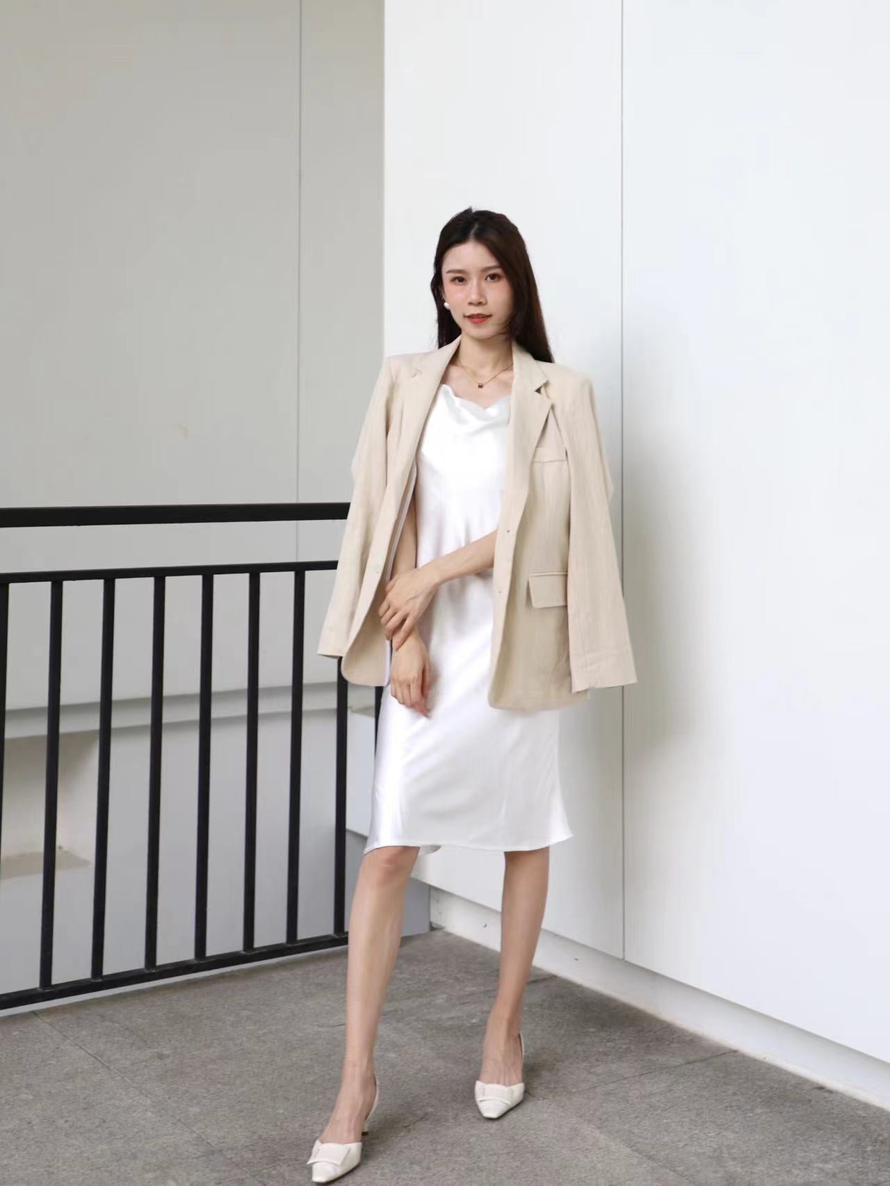 Silk Slit Midi Dress