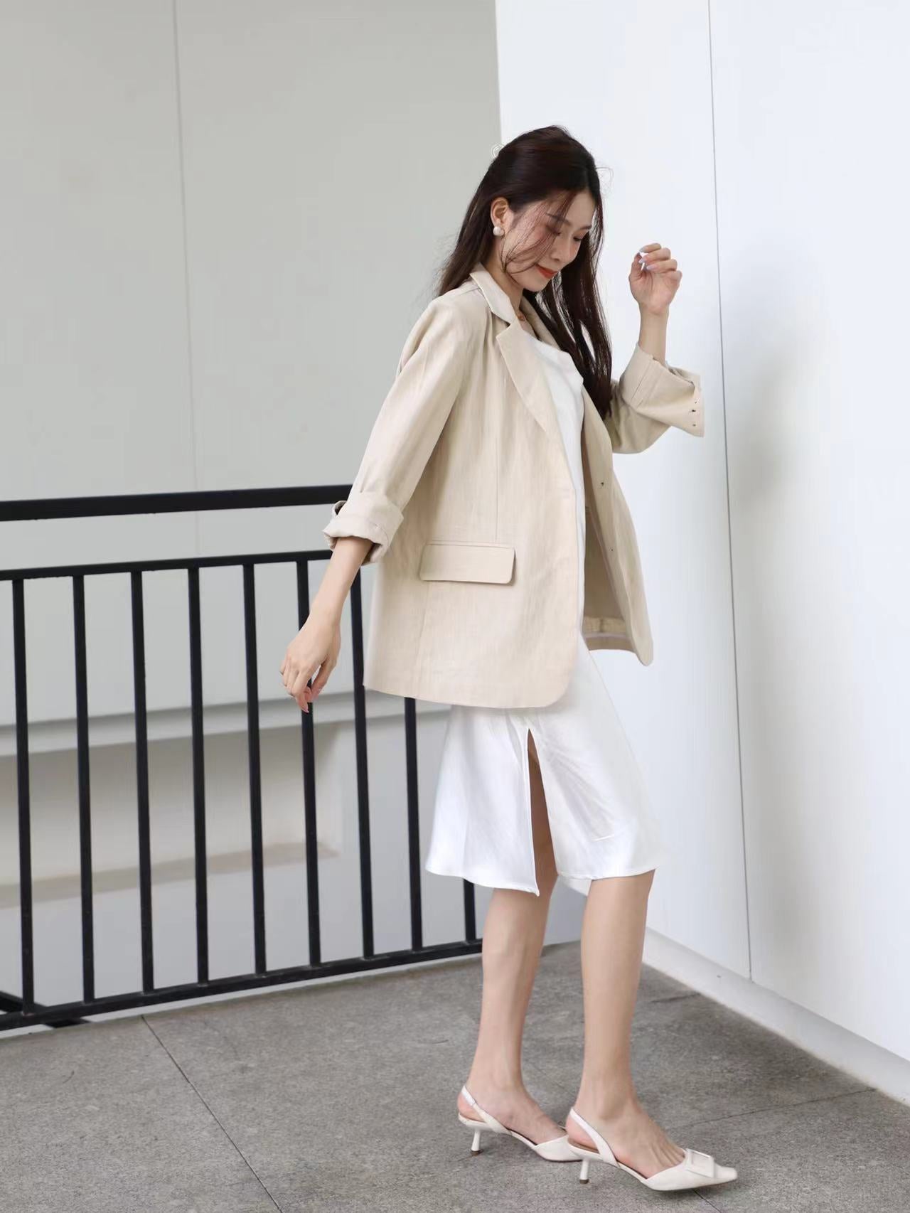 Silk Slit Midi Dress