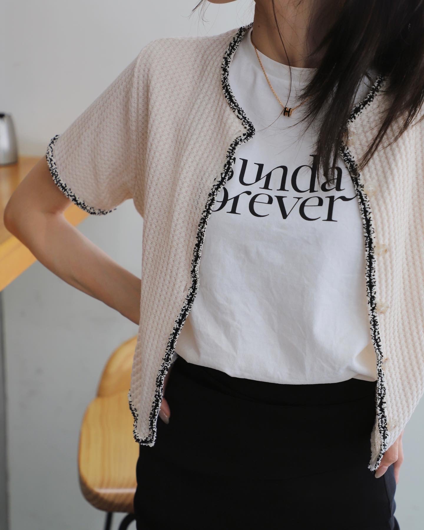 Tweed With Outline Cardigan