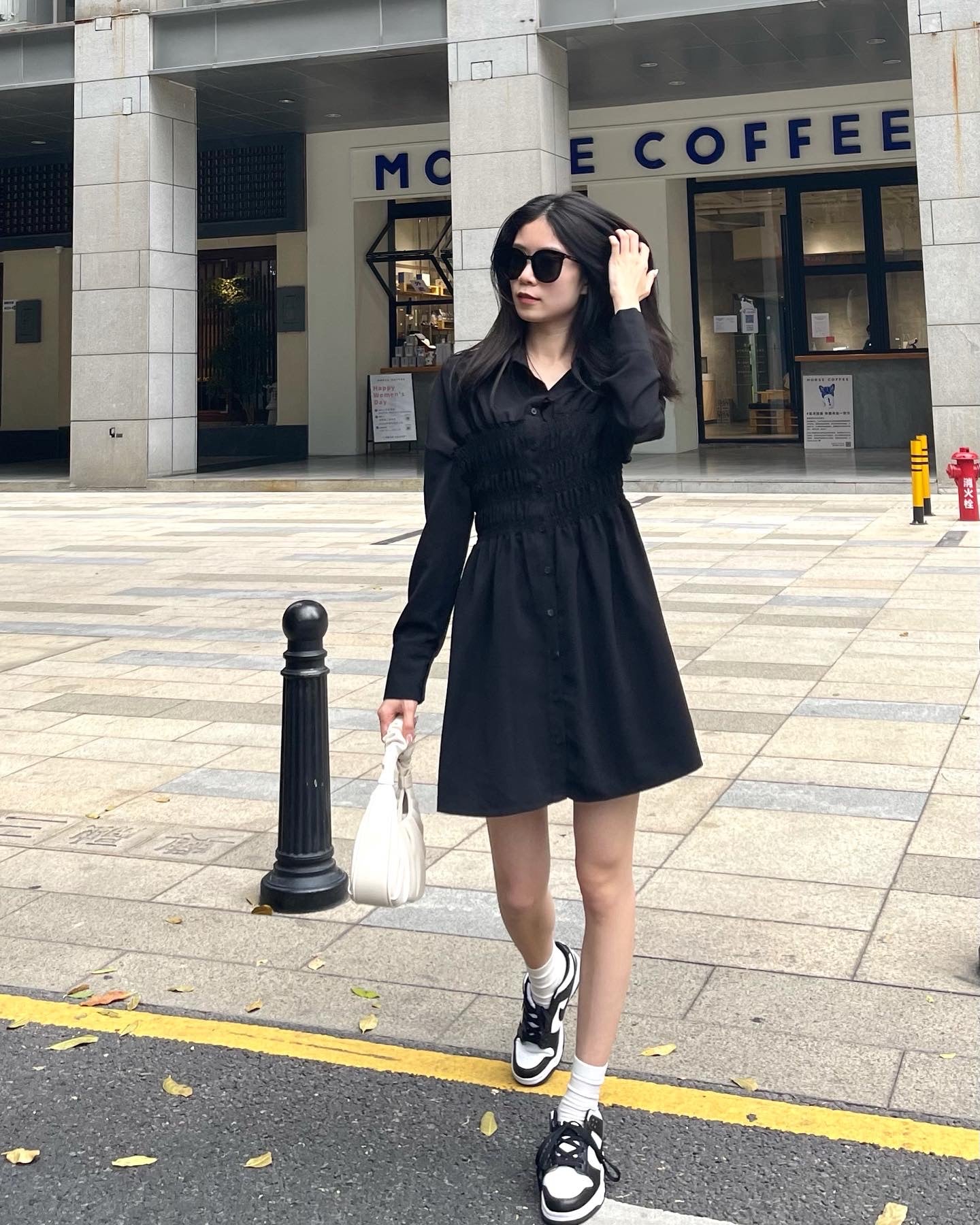 Ruffles black dress