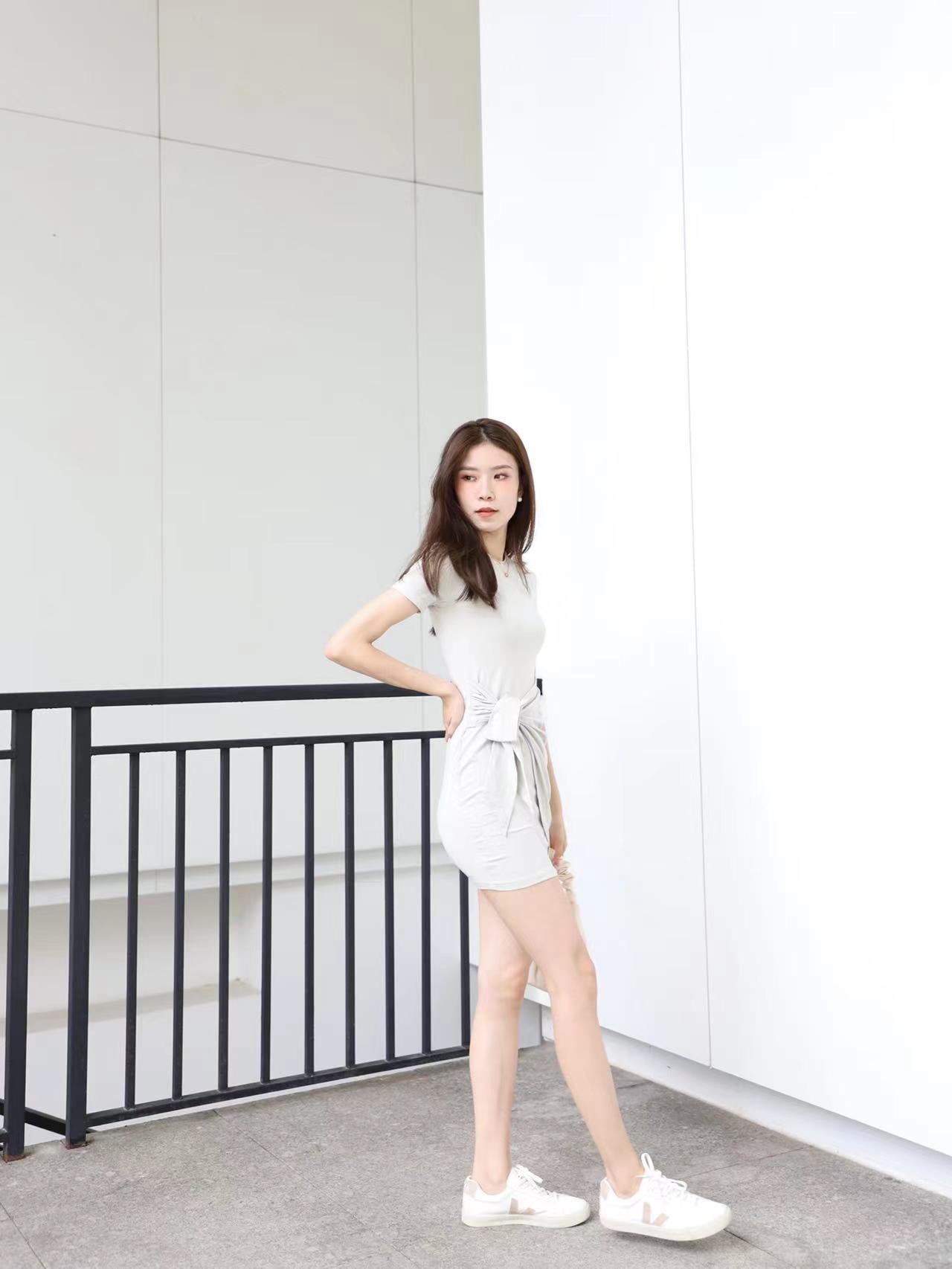 Ribbon on the side T shirt Mini Dress