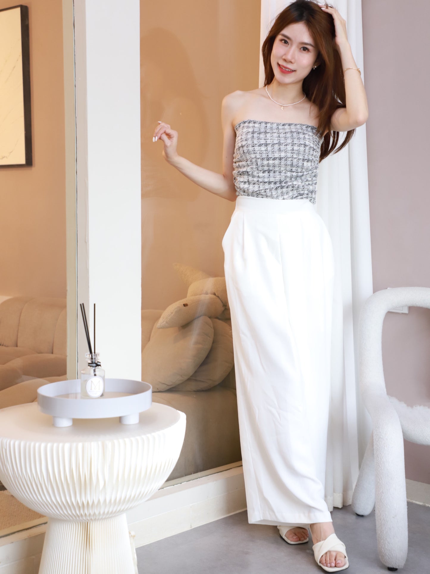 Tweed Tube Top with pads
