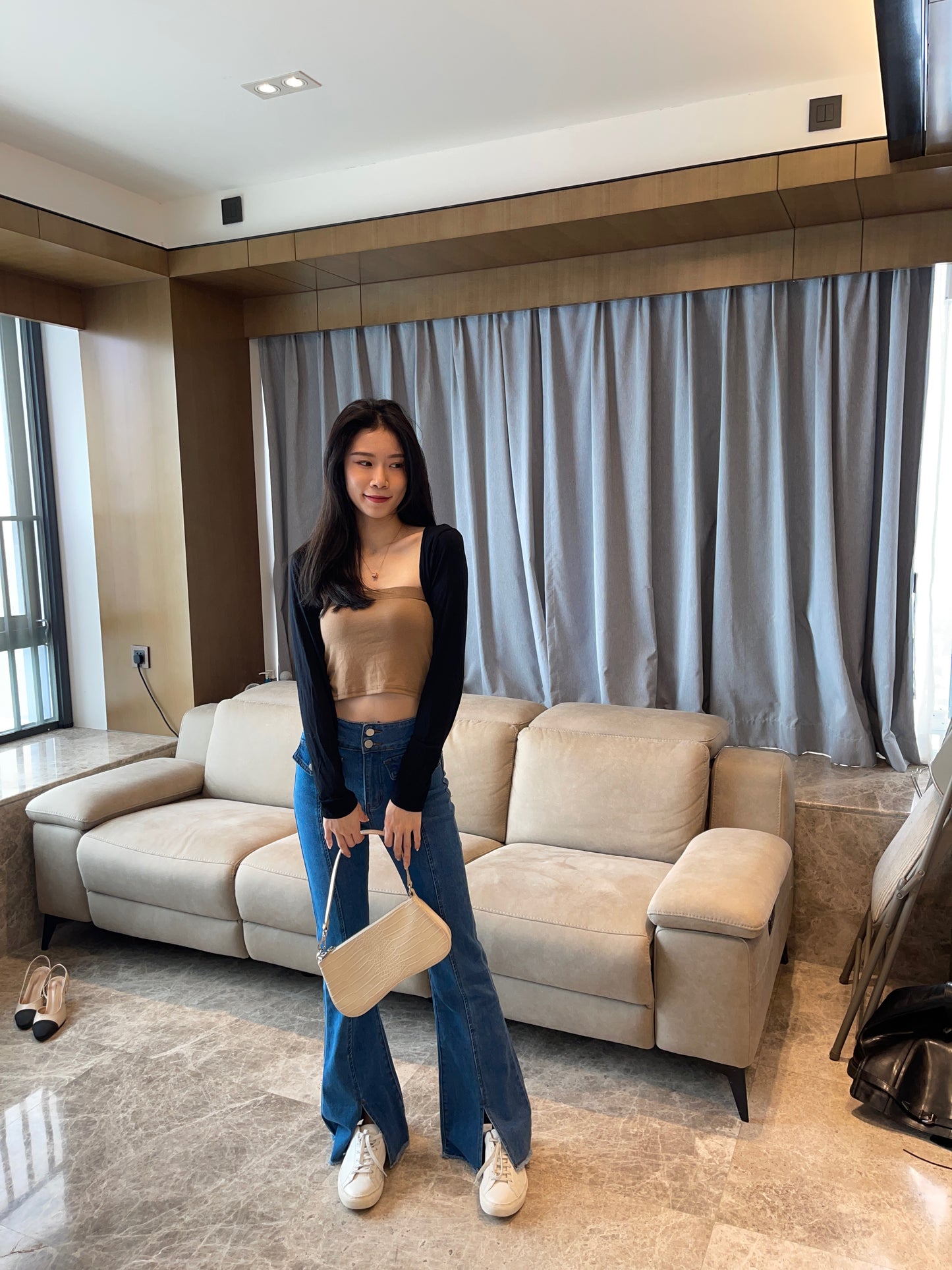 High waisted flare jeans