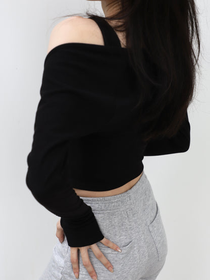 Tank top with crop outer jacket