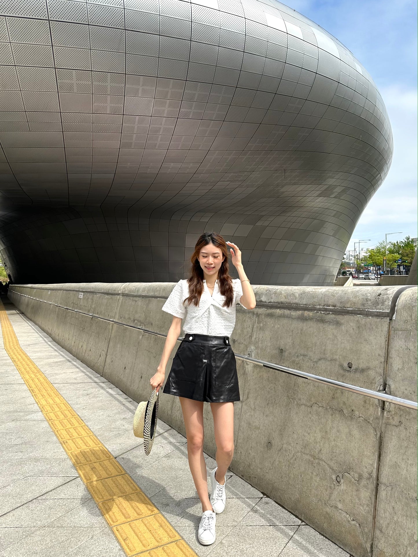 Leather like High Waisted Shorts