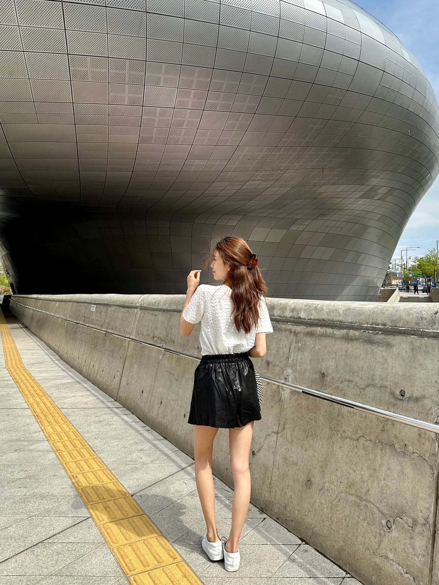 Leather like High Waisted Shorts