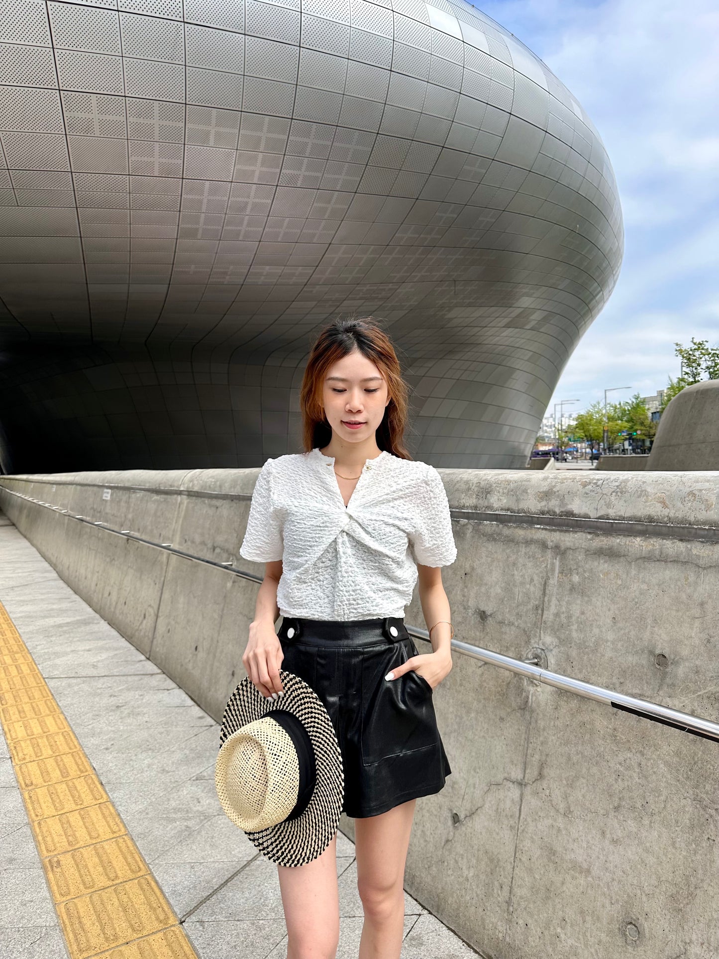 Leather like High Waisted Shorts