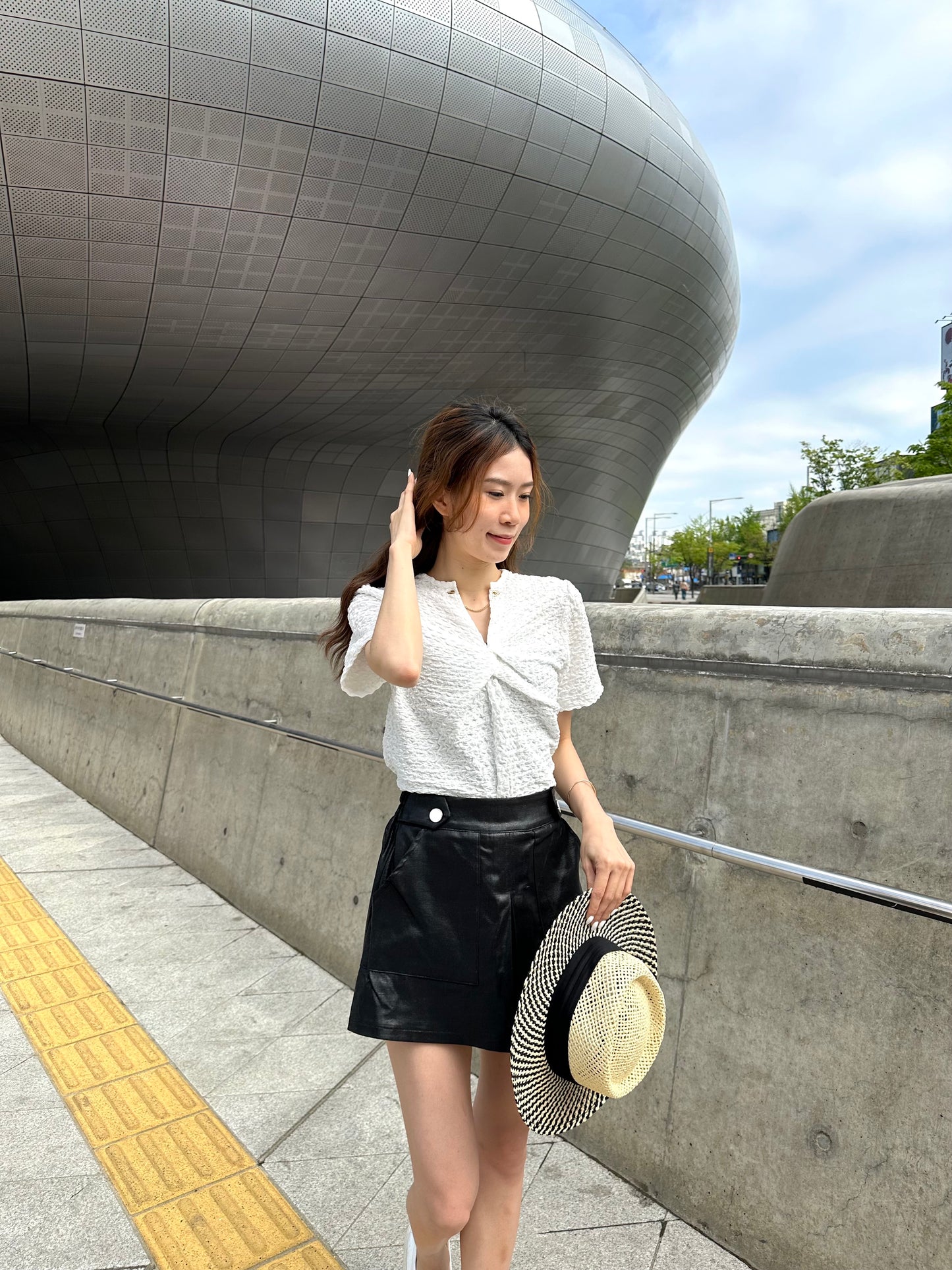 Leather like High Waisted Shorts