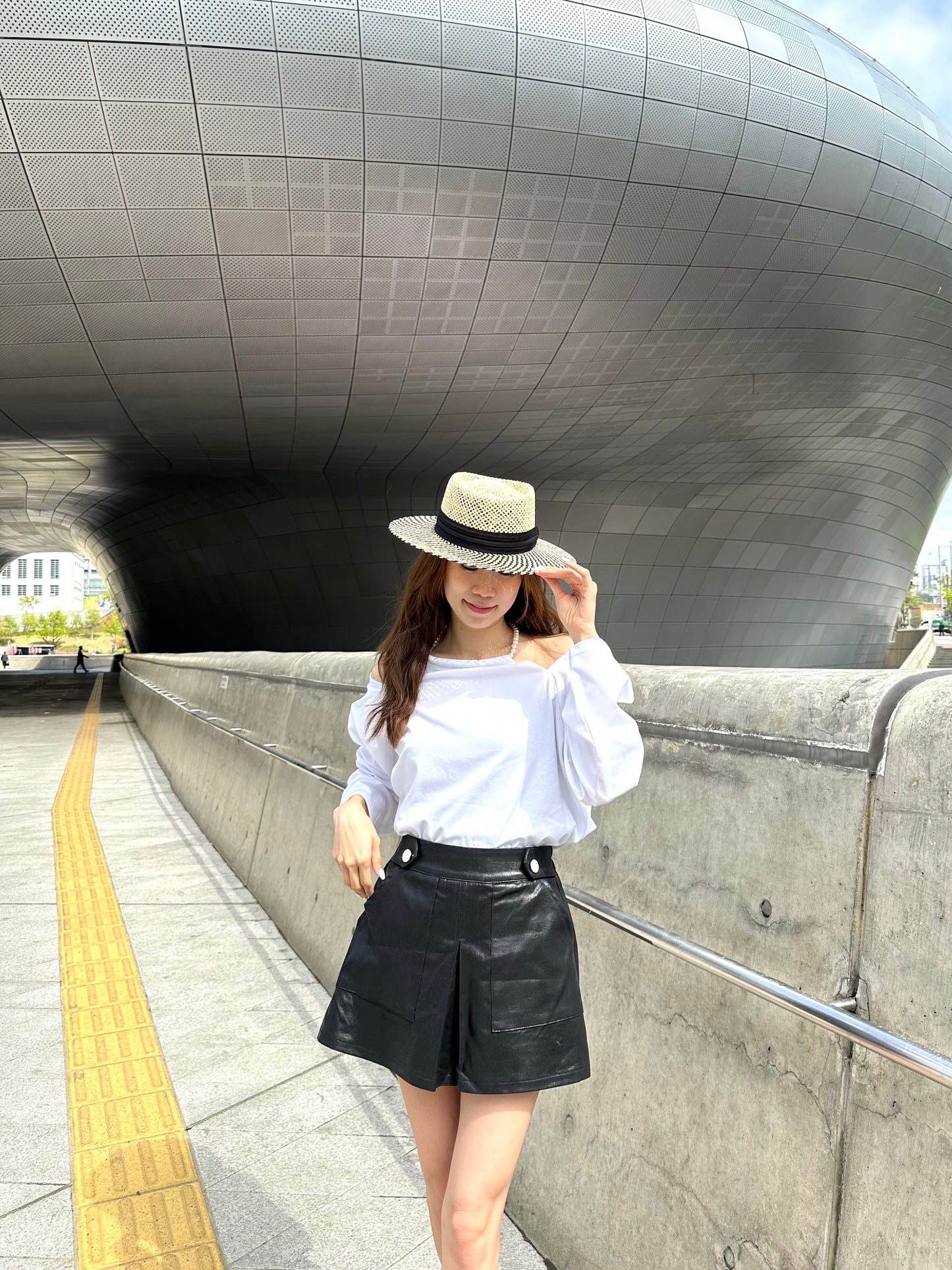 Leather like High Waisted Shorts