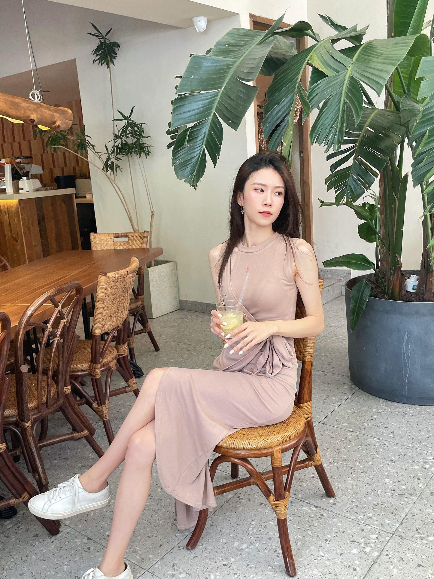 Ribbon on the Side Maxi Dress