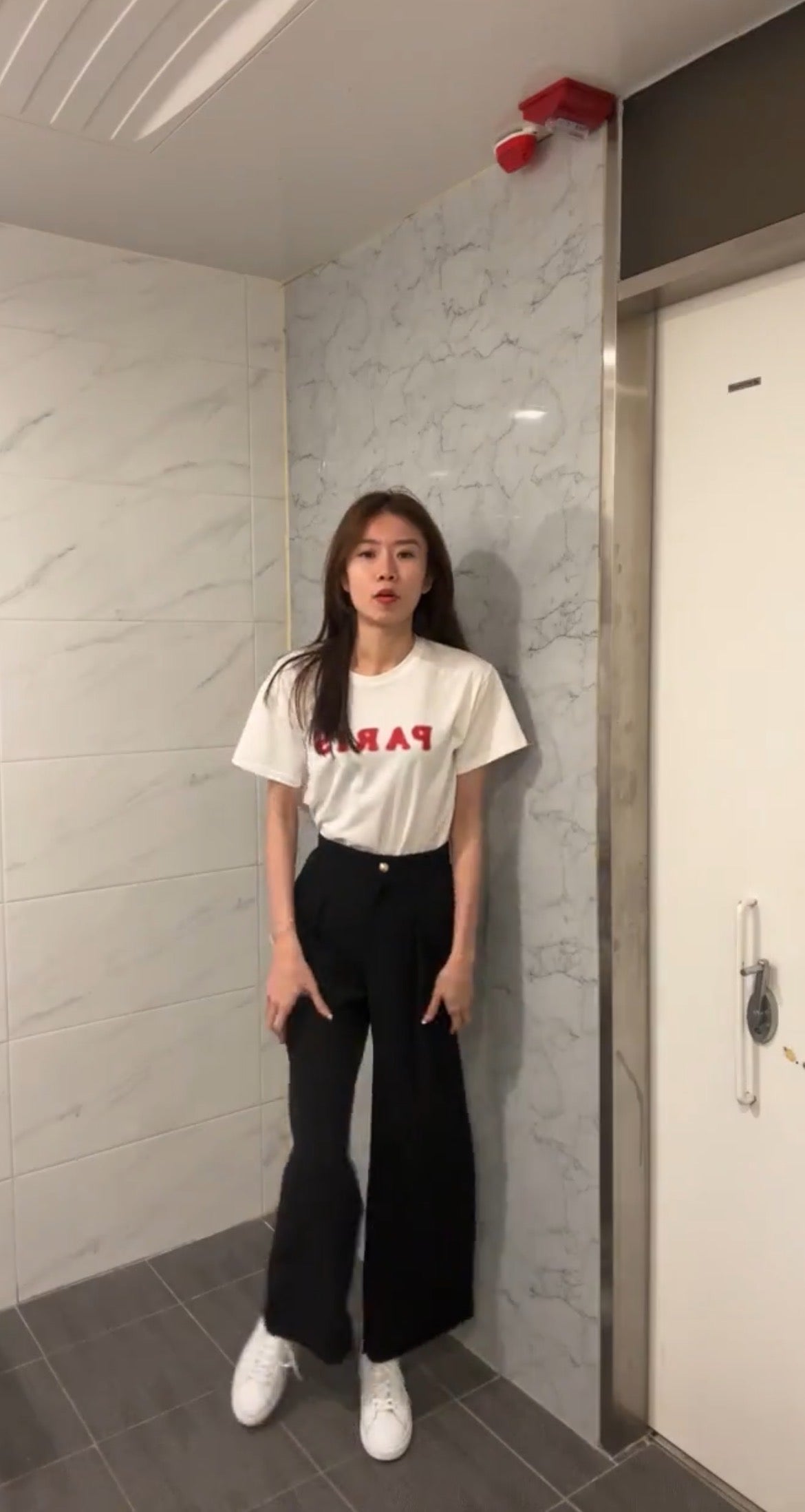 Gold Button Straight Pants
