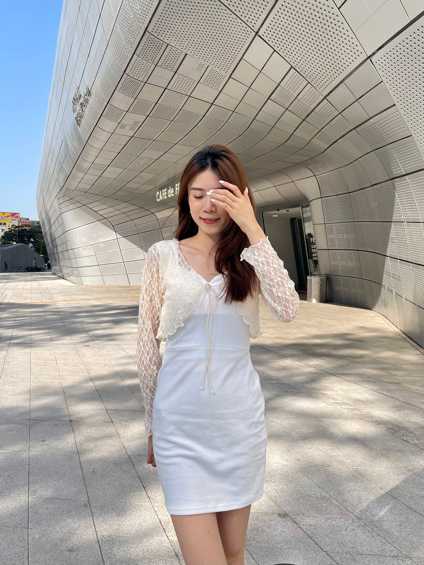 Cropped Lace Butterfly Cardigan