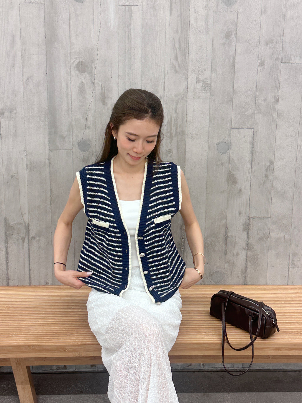 Striped Knitted Vest